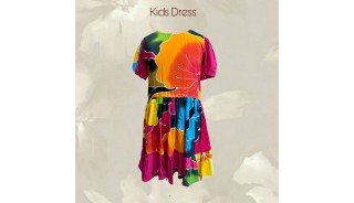 New Design Rayon Hand Painted Kids Dress